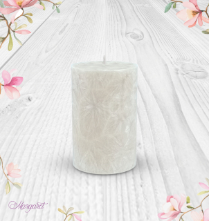 Svíčka Válec 0 (8 cm) – Béžová / Caffé Latte / Květinka